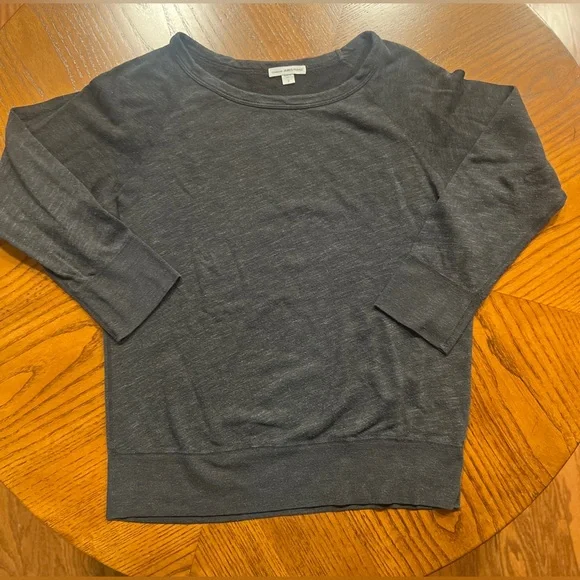 James Perse Black heathered Long Sleeve sweatshirt - Picture 1 of 8
